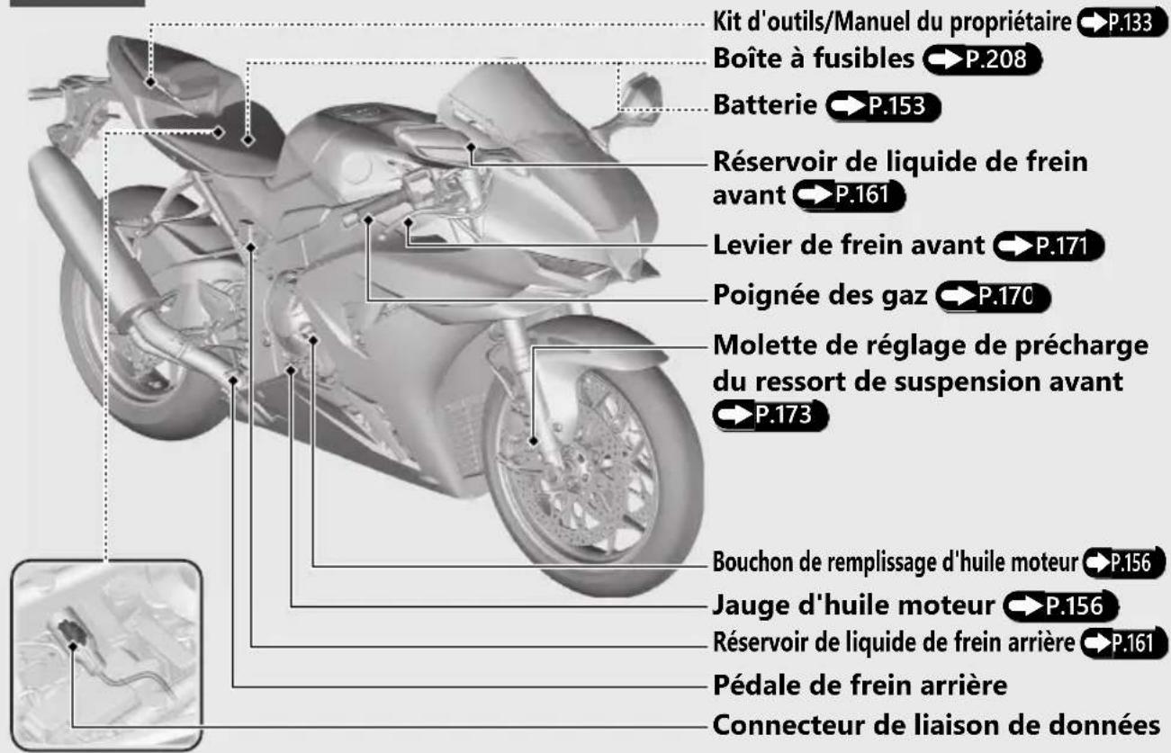 Honda CBR1000ST (2024) - Emplacement des composants - 1