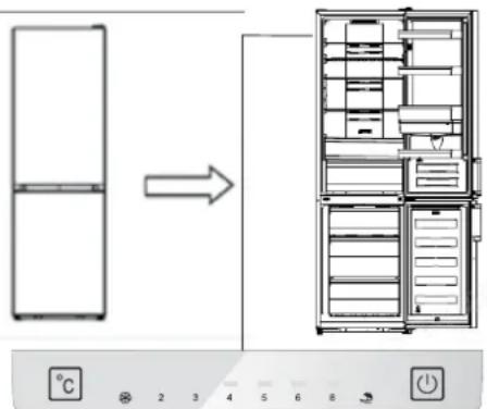 HISENSE RB440N4AFA - Painel visor dentro da porta - 1