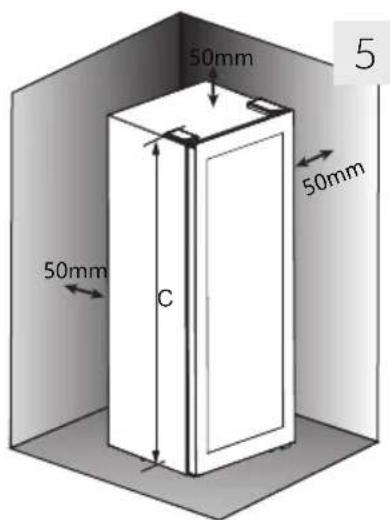 HAIER HWS58GGH1 - Requisitos de espaço - 4