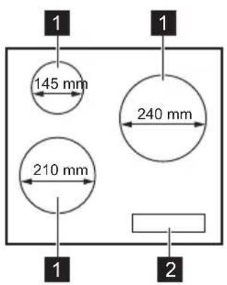 ELECTROLUX LIB60320CK - Disposición de las zonas de cocción - 1