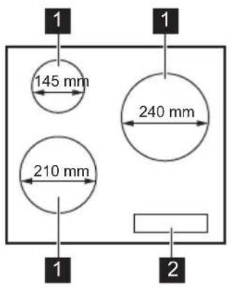 ELECTROLUX LIB60320CK - Distribució de la superfície de cocció - 1