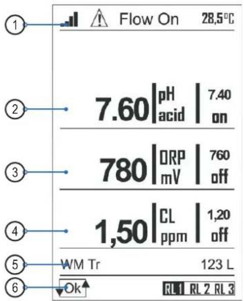 HAYWARD Pro Chem - Parameter der Messansicht - 1
