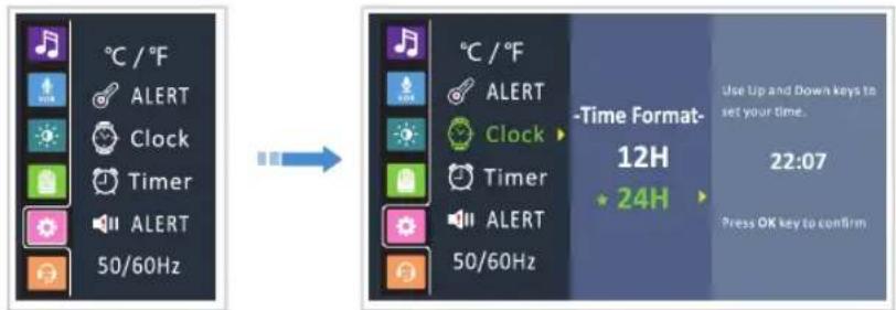 BABYSENSE Max View - Impostazione dell'ora e del Formato dell'ora - 1
