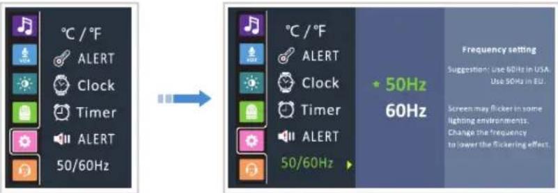 BABYSENSE Max View - Frequenzeinstellung - 1
