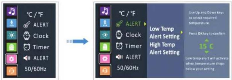 BABYSENSE Max View - Temperature Alert Setting - 1