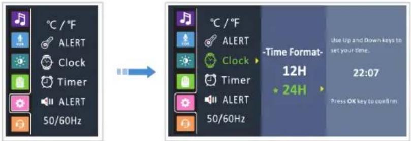 BABYSENSE Max View - Zeit und Zeitformateinstellung - 1