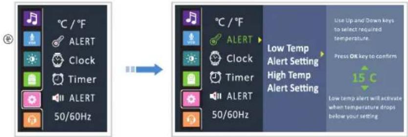 BABYSENSE Max View - Configuración de Alerta de Temperatura - 1