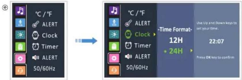 BABYSENSE Max View - Configuración de Hora y Formato de Hora. - 1