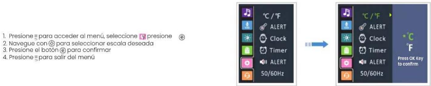 BABYSENSE Max View - Configuración de Escala de Temperatura - 1