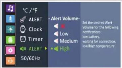 BABYSENSE Max View - Warnung Alert Volume-Einstellung - 3