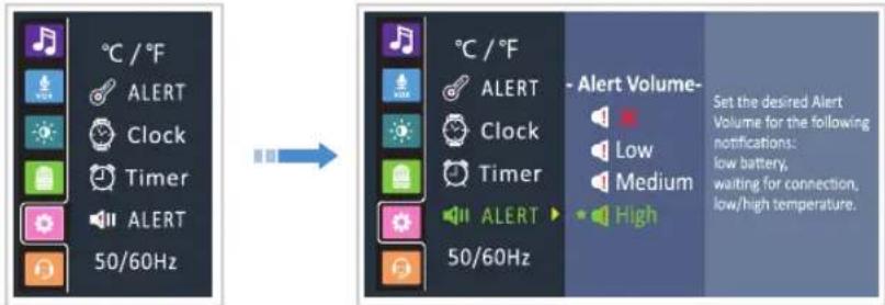 BABYSENSE Max View - Warning Alert Volume Setting - 1