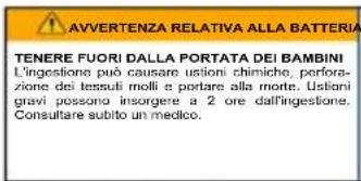 THOMSON MIC301IDABBT - Avvertenza relativa alle batterie - 1