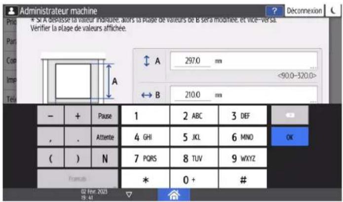 RICOH IM C6010 - Définition d'un format papier personnalisé à l'aide du panneau de commande - 6