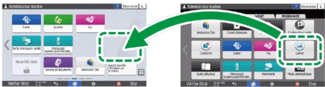 RICOH IM C6010 - Ajout d'une application ou d'un widget fréquemment utilisés à l'écran d'accueil - 1