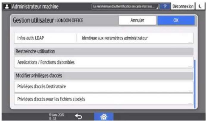 RICOH IM C6010 - Restriction des Fonctions disponibles - 3