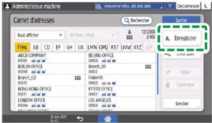 RICOH IM C6010 - Enregistrement d'un numéro de fax et des conditions d'envoi - 2