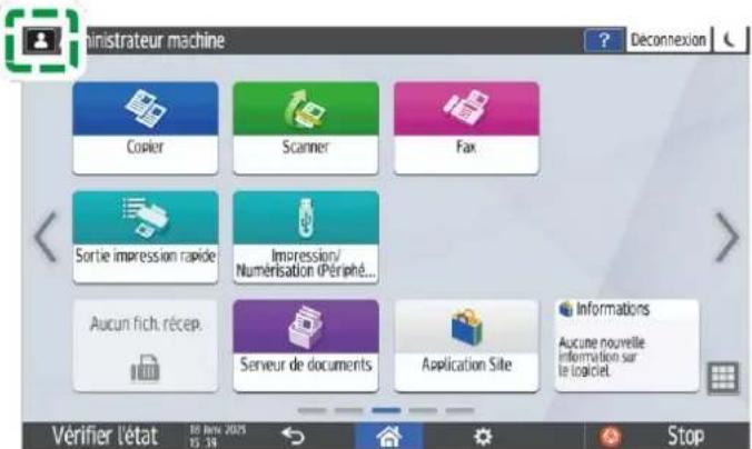 RICOH IM C6010 - Saisissez le nom d'utilisateur et le mot de passe de connexion de l'administrateur, puis cliquez sur [Connexion]. - 1