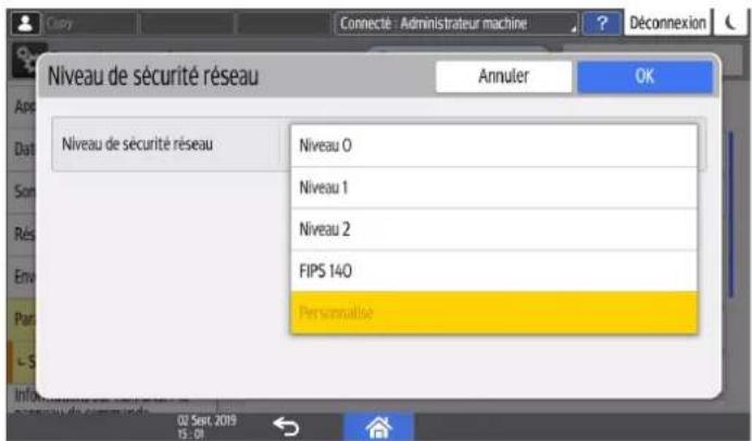 RICOH IM C6010 - Spécification du niveau de sécurité à partir du panneau de commande - 3