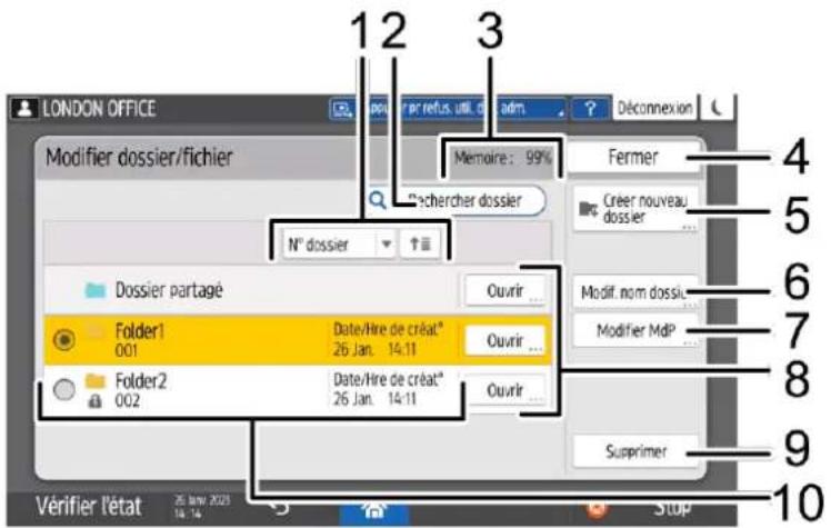 RICOH IM C6010 - Écran de la liste des dossiers du Serveur de documents - 1