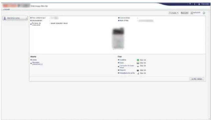 RICOH IM C6010 - Confirmation de l'état ou des paramètres de l'appareil sur la page supérieure de Web Image Monitor. - 1