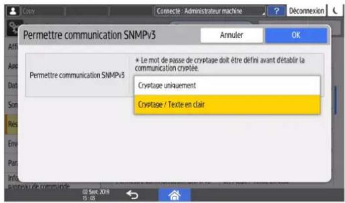 RICOH IM C6010 - Crypter les données communiquées avec le logiciel de gestion de l'appareil via SNMPv3 - 4