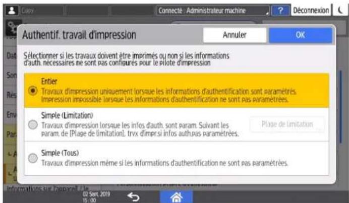 RICOH IM C6010 - Niveau de sécurité de Authentif. travail d'impression - 1