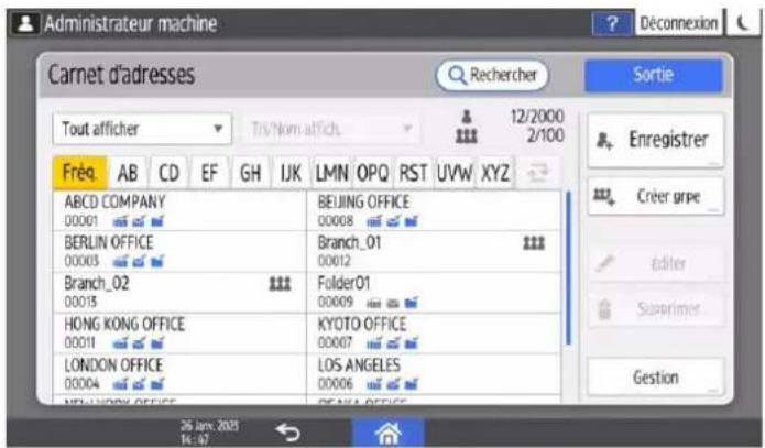 RICOH IM C6010 - Carnet d'adresses - 1