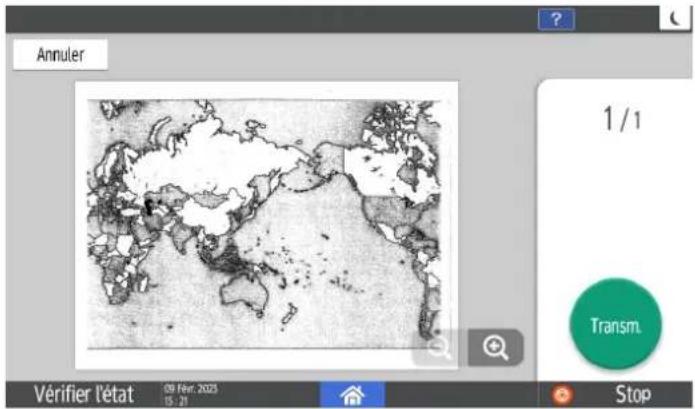 RICOH IM C6010 - Confirmation de l'image numérisée avant l'envoi d'un fax - 3