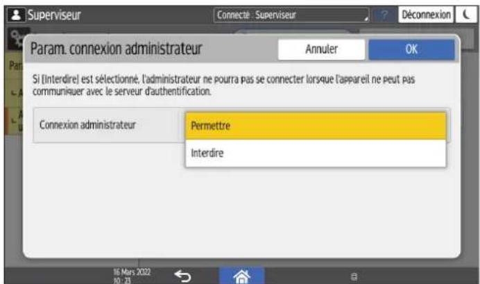 RICOH IM C6010 - Modification du paramètre de connexion de l'administrateur - 3