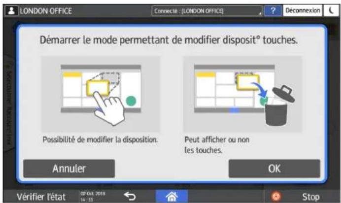 RICOH IM C6010 - Basculement pour modifier le mode de disposition des touches - 1