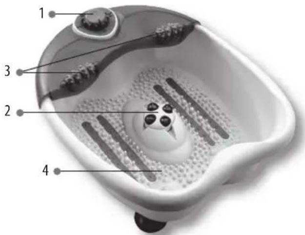 LANAFORM Beauty & Massage Center - COMANDI E CARATTERISTICHE DELL'IDROMASSAGGIO PER PIEDI : - 1