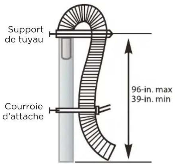 Support de tuyau Courroie d'attache 96-in. max 39-in. min