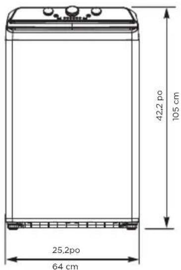 42,2 po 105 cm 25,2po 64 cm