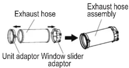 MIDEA AP08SEWBA1RCM - Window Installation Kit Step 1 : Preparing the Exhaust Hose Assembly - 1