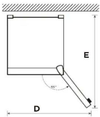 E 180° D