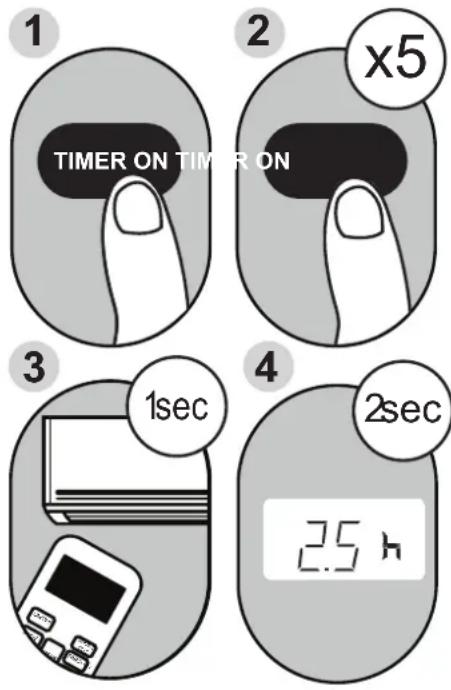 MIDEA AP53SEWBA1RCM - Fonction TIMER ON (minuterie activée) - 1