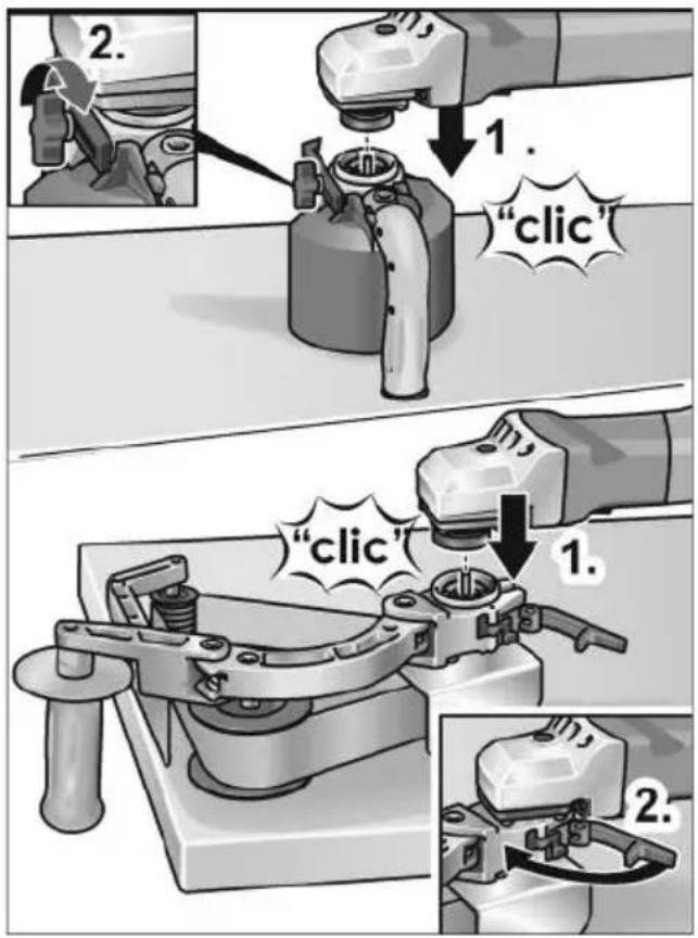 Flex BBE 14-3 110 - Előtétek felszerelése - 1