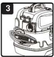 Vacmaster Professional VFB511B 0202 - ADVERTENCIA: DESCONECTE SIEMPRE LA CLAVIJA DE LA TOMA DE ALIMENTACIÓN ANTES DE SACAR EL CABEZAL MOTRIZ DEL TANQUE RECOLECTOR. - 3