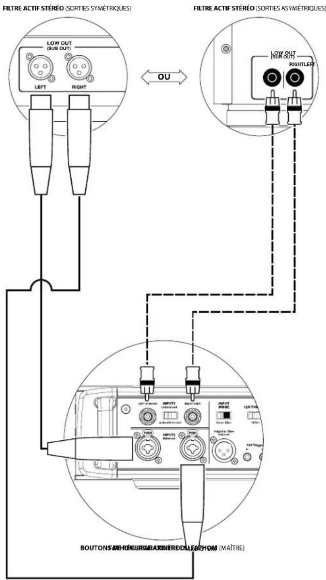 JL Audio Fathom IWSv2-SYS-113 - CONNEXION DU SYSTÈME (SCHÉMA 3) : Un Fathom IWSv2 en mono vers un système à deux canaux - 2