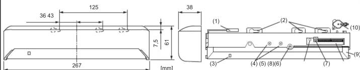 OPTEX OAM-DUAL T - Dimensions extérieures et noms des pièces - 1