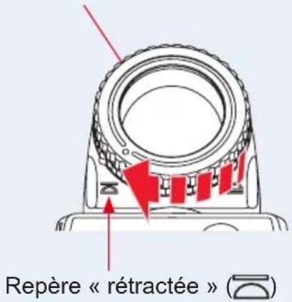 Repère « rétractée » (°)