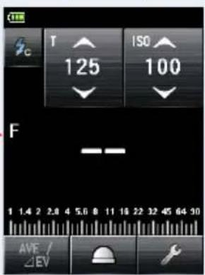 T 125 ISO 100 F 1 1.4 2 2.8 4 5.6 8 11 16 22 32 45 64 90 AVE / ΔEV