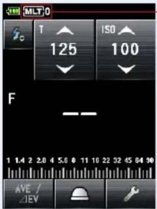 MLT 0 T ISO 125 100 F 1 1.4 2 2.8 4 5.6 6 11 16 22 32 45 64 90 AVE / #EV