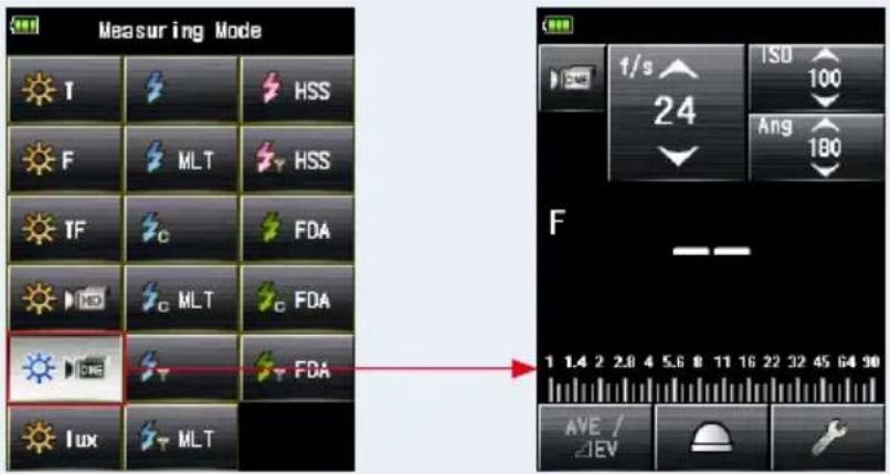 SEKONIC RT-GX - Appuyez sur l'icône souhaitée depuis l'écran Mode de mesure. - 1