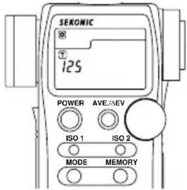 SEKONIC 125 POWER AVE/AVE ISO 1 ISO 2 MODE MEMORY