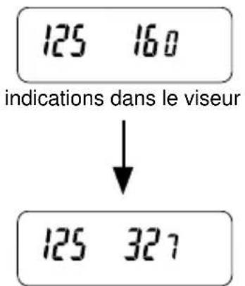 125 160 indications dans le viseur ↓ 125 327