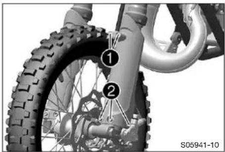 HUSQVARNA TC 65 (2025) - Déposer la protection de fourche - 1
