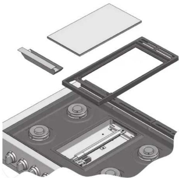 Fulgor Milano F6GRT486GS1 - EXPLODED VIEW OF BURNER GRIDDLE - 1