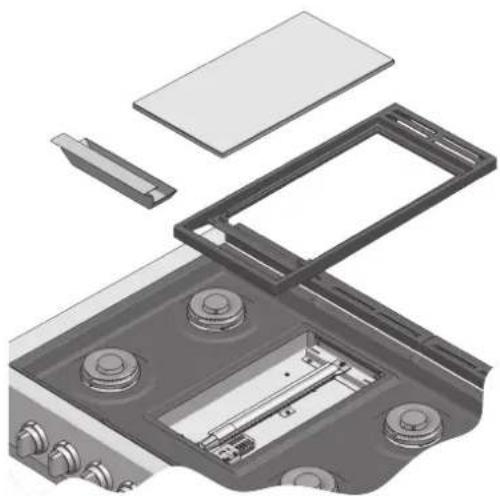 Fulgor Milano F6GRT486GS1 - VUE ECLATEE DU GRIL-BRULEUR - 1