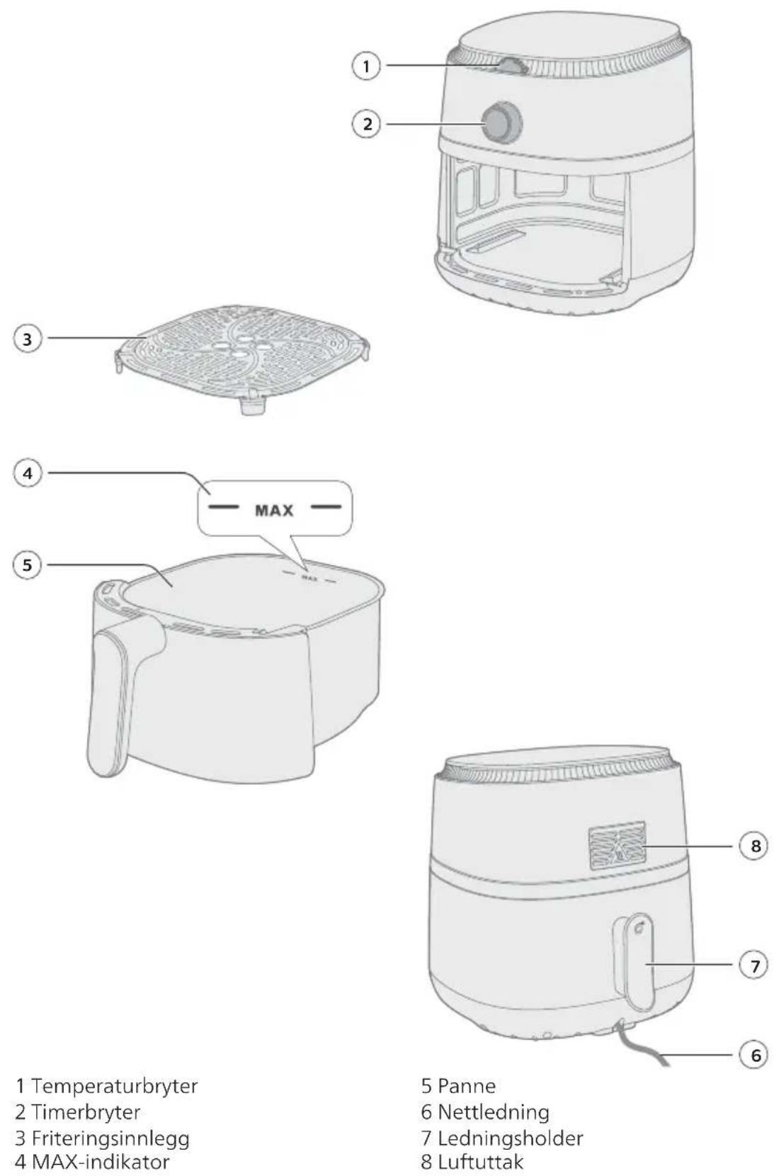 PHILIPS Airfryer NA110 - Generell beskrivelse - 1